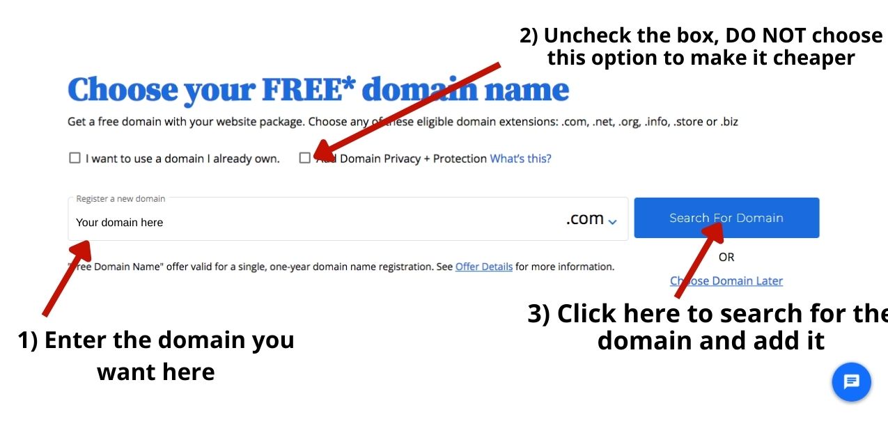 choose free domain name